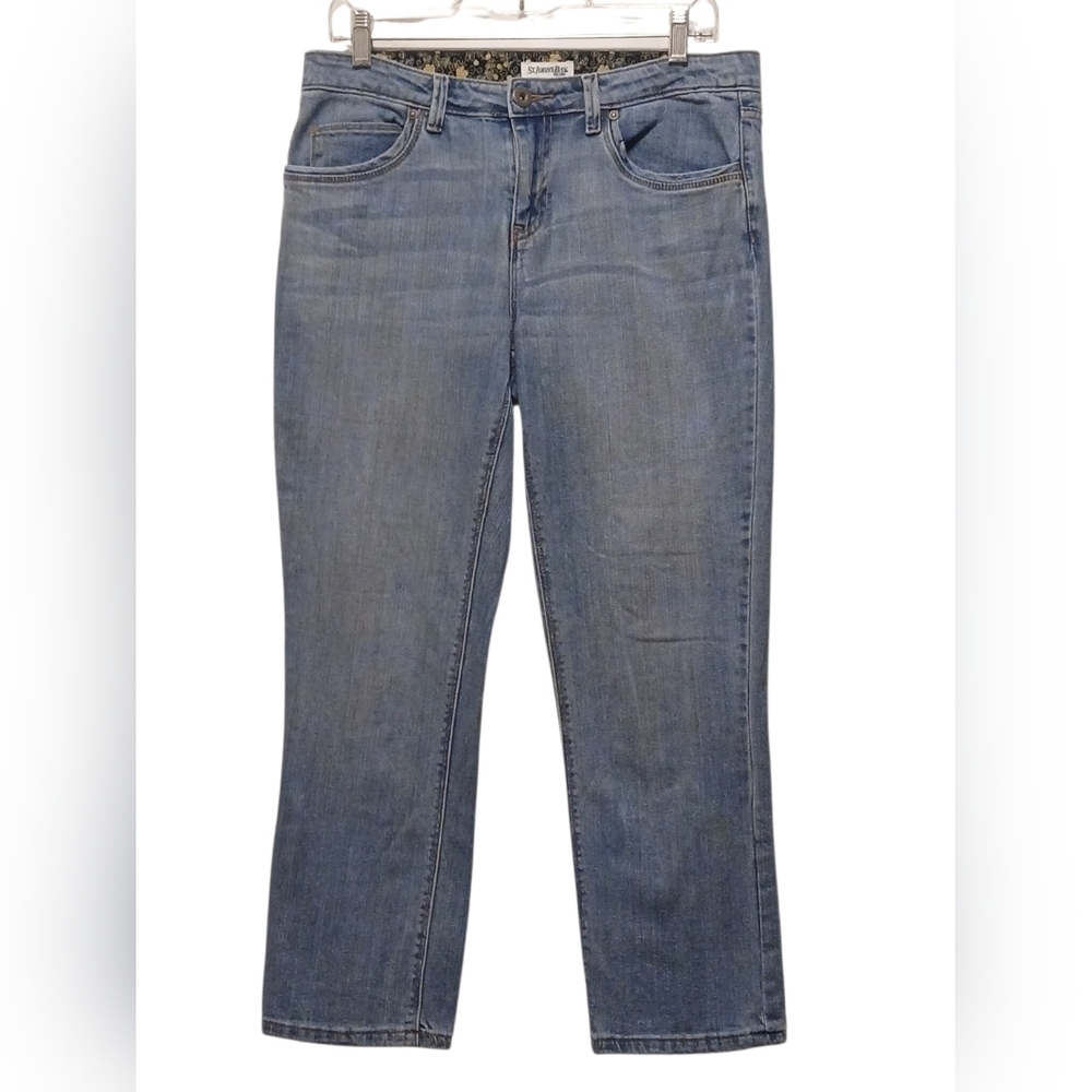 St. John's Bay - Straight Leg Blue Jeans, 5 Pocket Style, Belt Loops, Button... - Picture 3 of 5